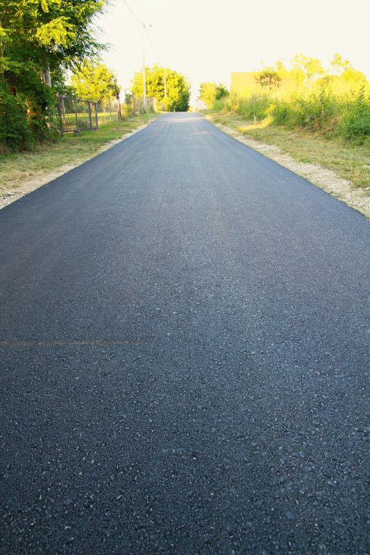Newly Paved Driveway at Sunset